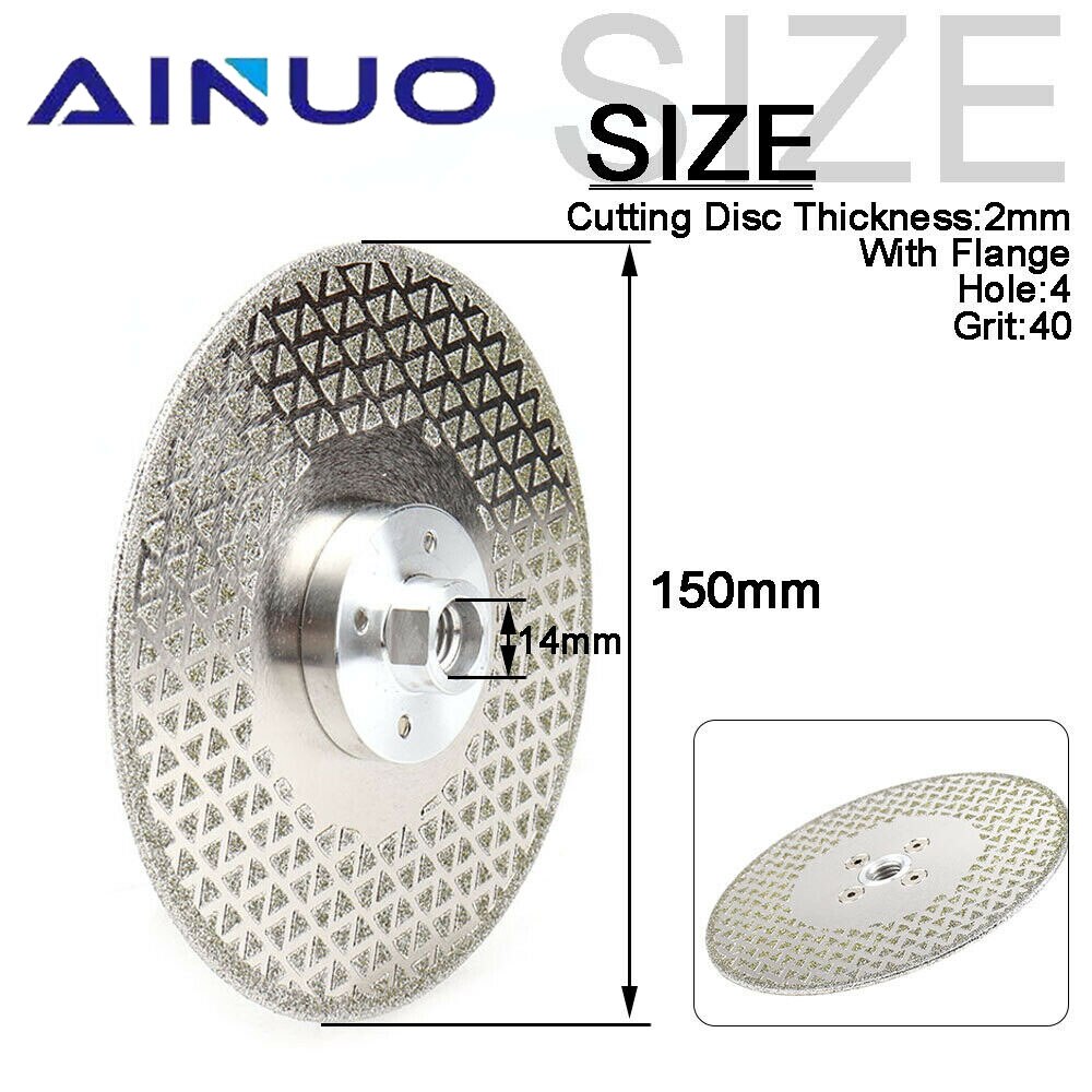 100/115/125/150/180/230mm Diamond Dry Cutting Disc Grinding Wheel Porcelain Tile Thin Cutting Blade for Marble Granite Ceramic: 150mm (M14)