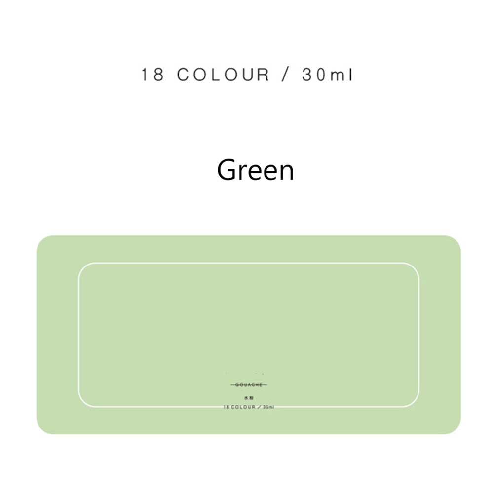 18 Colors Gouache Paint Set 30ml Portable Case with Palette Gouache Paint Set NIN668: Bean Green