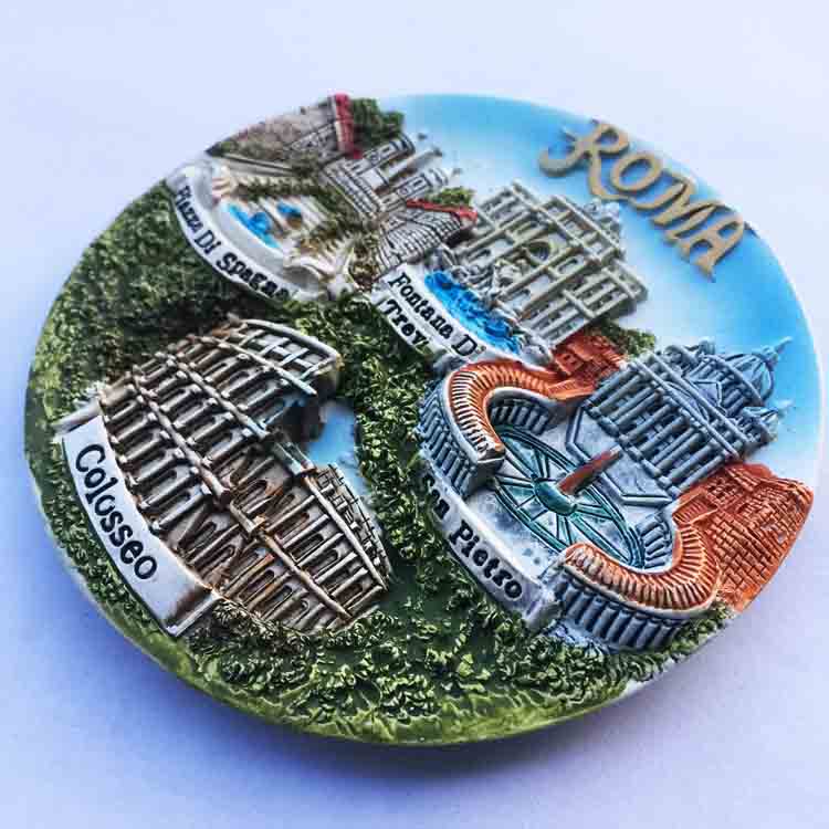 Italy Rome 4 building magnetic stickers desktop decorations disc travel souvenirs with hand box