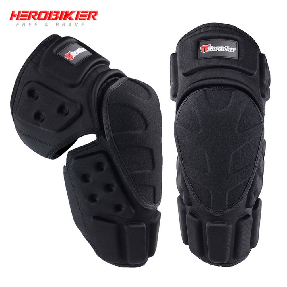 HEROBIKER Motorcycle Knee Pads Motocross Knee Protector Guard Moto Knee Protector Protective Gear Motorbike Ridng Knee Black: MK1008
