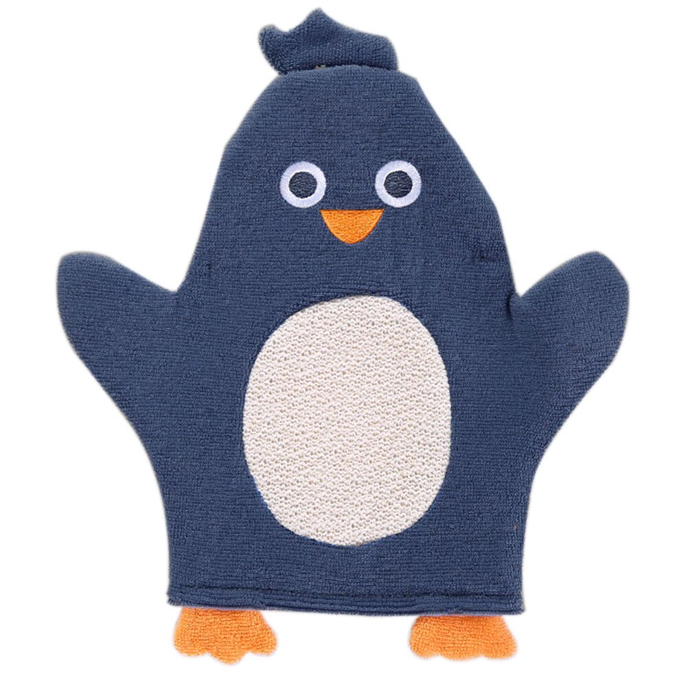 Toalla de algodón dibujos animados baño esponjas frotar guantes ducha cepillo lindo bebé Super suave: Azul
