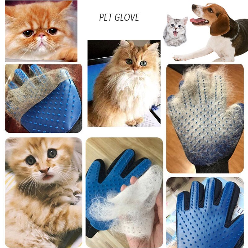 1 Uds guante para el cuidado del gato, guante para el pelo del gato, guantes para Cepillar el pelo del perro, peine para el baño de gatos, cepillo limpiador para el pelo del masaje
