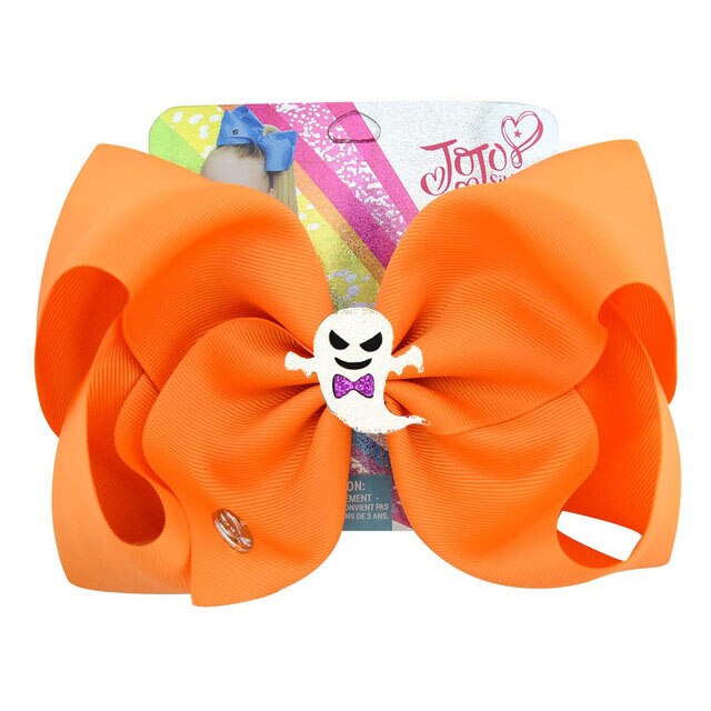 Halloween cheveux nœuds Clips 8 pouces grand nœud papillon crocodile pince imprimer gros-grain ruban accessoires pour filles bébé tout-petits: Vert clair