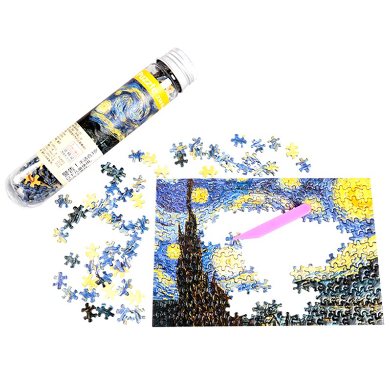 17 Types 150Pcs/Bottle Puzzle Oil Painting/Landscape/Cartoon Jigsaw Mini Test Tube Package Educational Toy For Adults Kids