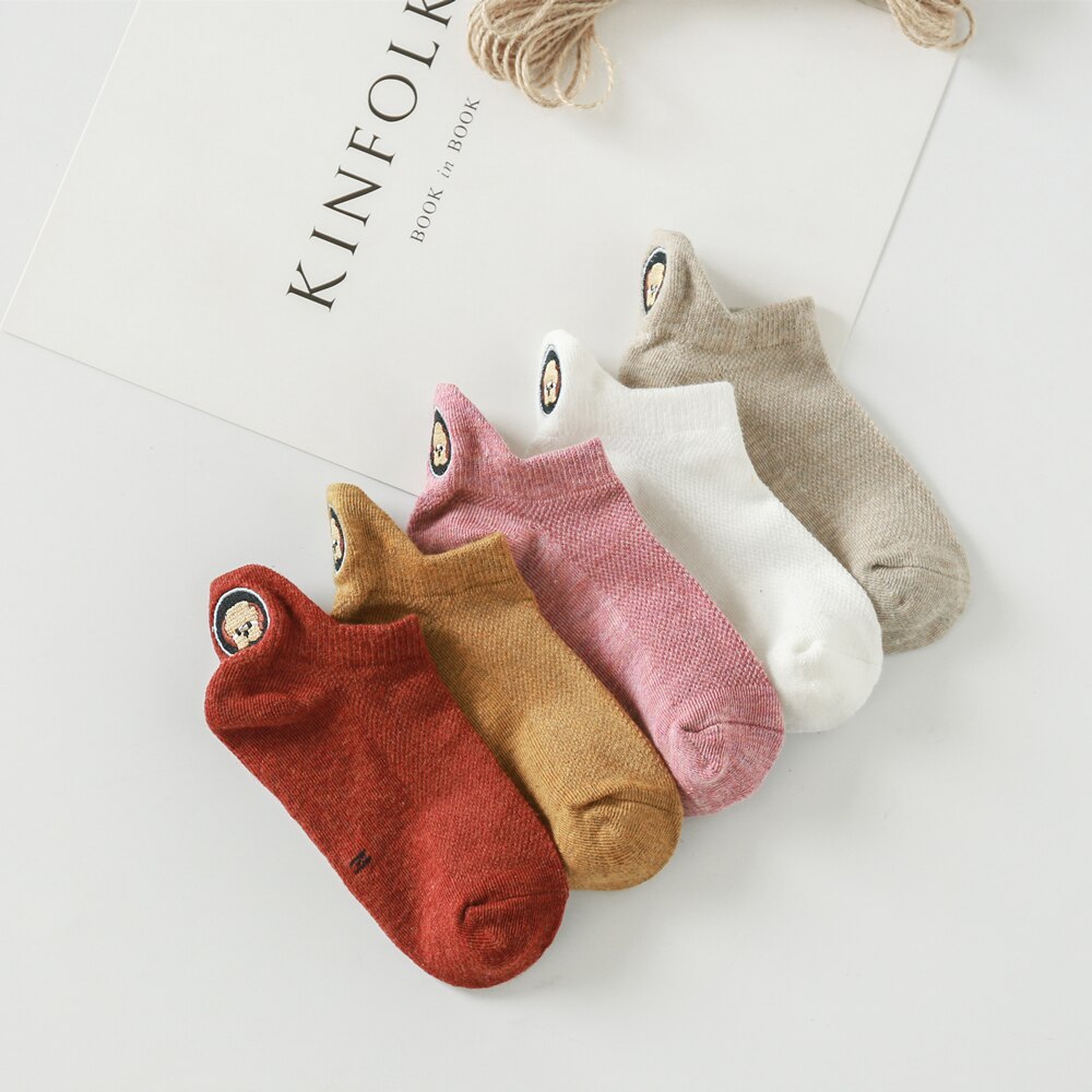 Calcetines deportivos transpirables para niños y niñas, medias de algodón con dibujos de animales de araña, de 1 a 10 años, 5 pares, novedad de verano: 0763B / M(3-5 Years Old)