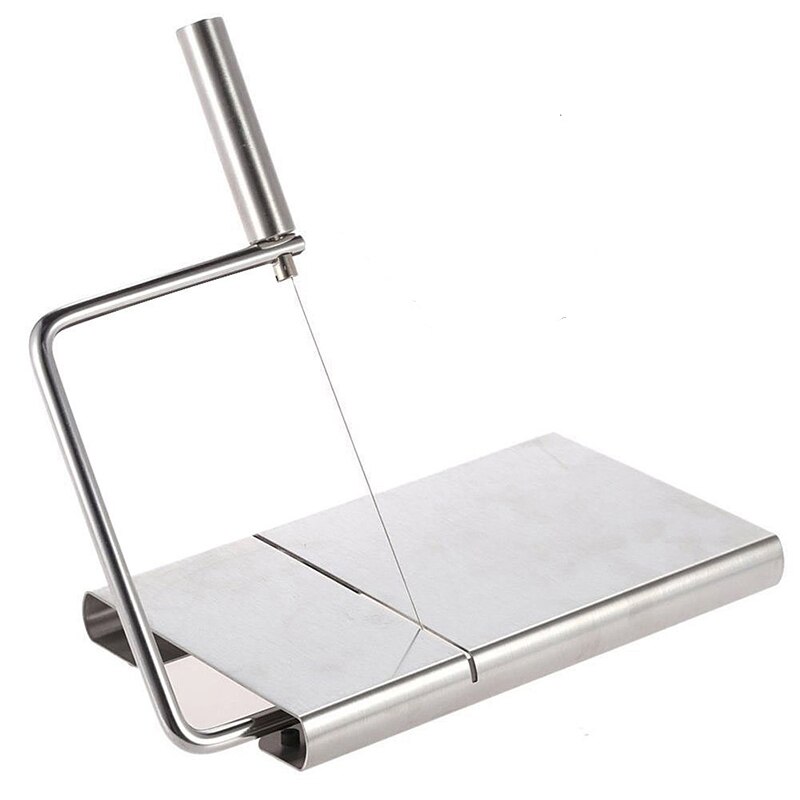 Cheese Slicer - Cutting Serving Board for Hard and Semi Hard Cheese or Butter, Stainless Steel Cutting Wire Cheese Board