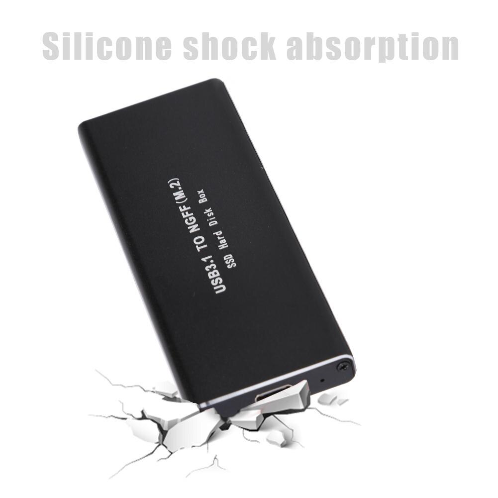 Aluminum Alloy 8T Hard Disk Case Type-C to USB3.0 M.2 NGFF Solid State Disk Case Theoretical Transmission Speed 6GB/S