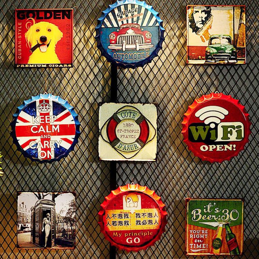 35cm Beer Bottle Cap Poster Customization Wall Decoration