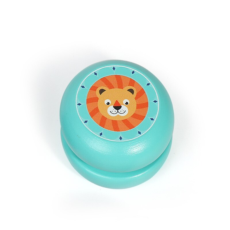 Søde tegneserie dyr træ yoyo bold legetøj til børn let at bære yo yo legetøj børn yoyo bold legetøj: Løve