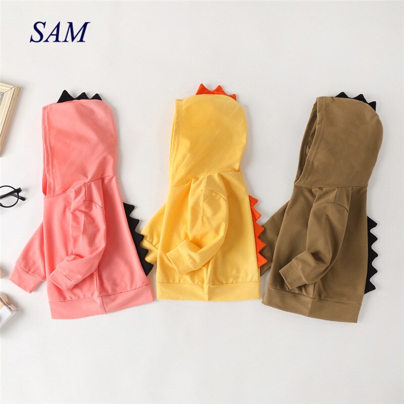 T-Shirt Manica Lunga di Modo Hoodied Maglione Dei Bambini Del Fumetto Primavera Magliette E Camicette Del Bambino Solido Vestiti Cappotto