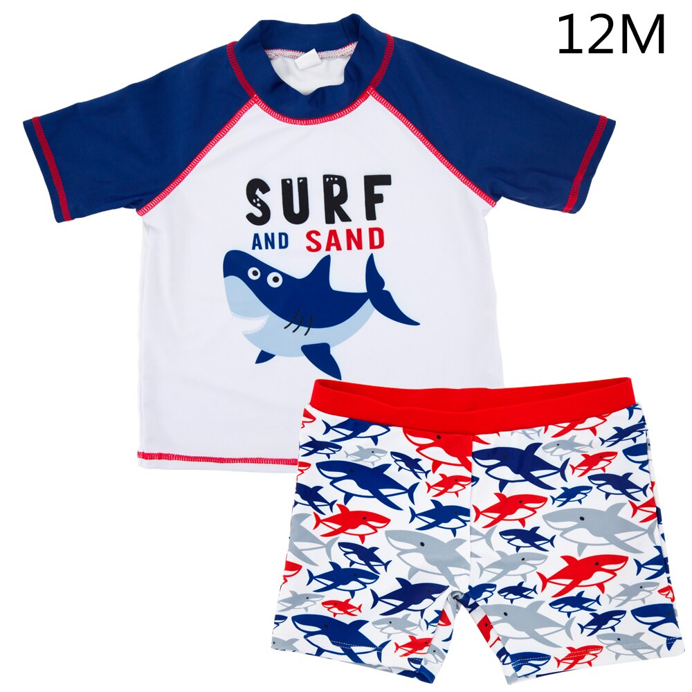 Kavkas Zomer Schattige Kinderen Baby Boy Badmode Gestippelde Beachwear Rash Guards Badpak Badmode Badpak Cartoon Tops Shorts: 12M