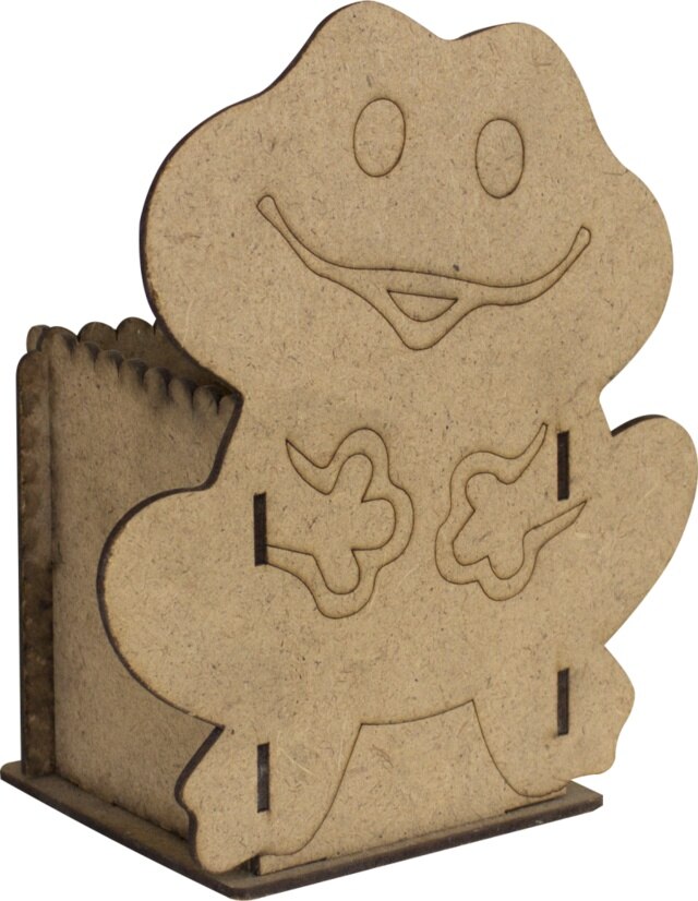 Vreugde En Speelgoed Houten Kikker Penhouder Schilderij Set-6 'Lı Verf + Borstel 424075402