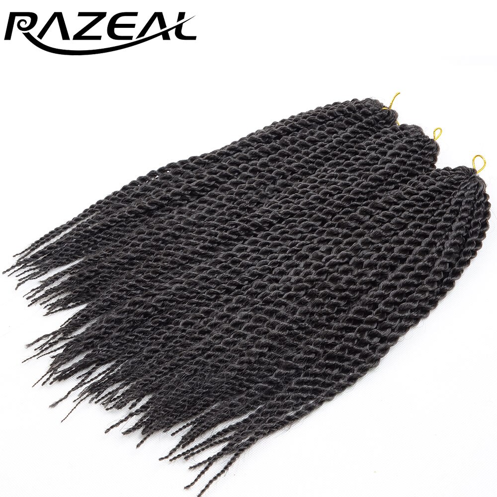 Razeal Micro Crochet Braids 14 inch Senegalese Twist Hair Extension For Kids Teenagers Synthetic Braiding Hair High Temperature
