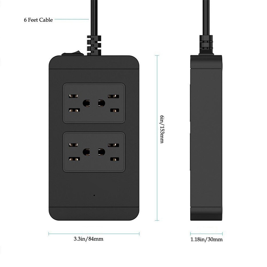 Us Plug Power Strip Socket Adapter Smart 4 Outlet 4 Usb-poort Surge Protector Charger Cord Opladen Station 110-250V