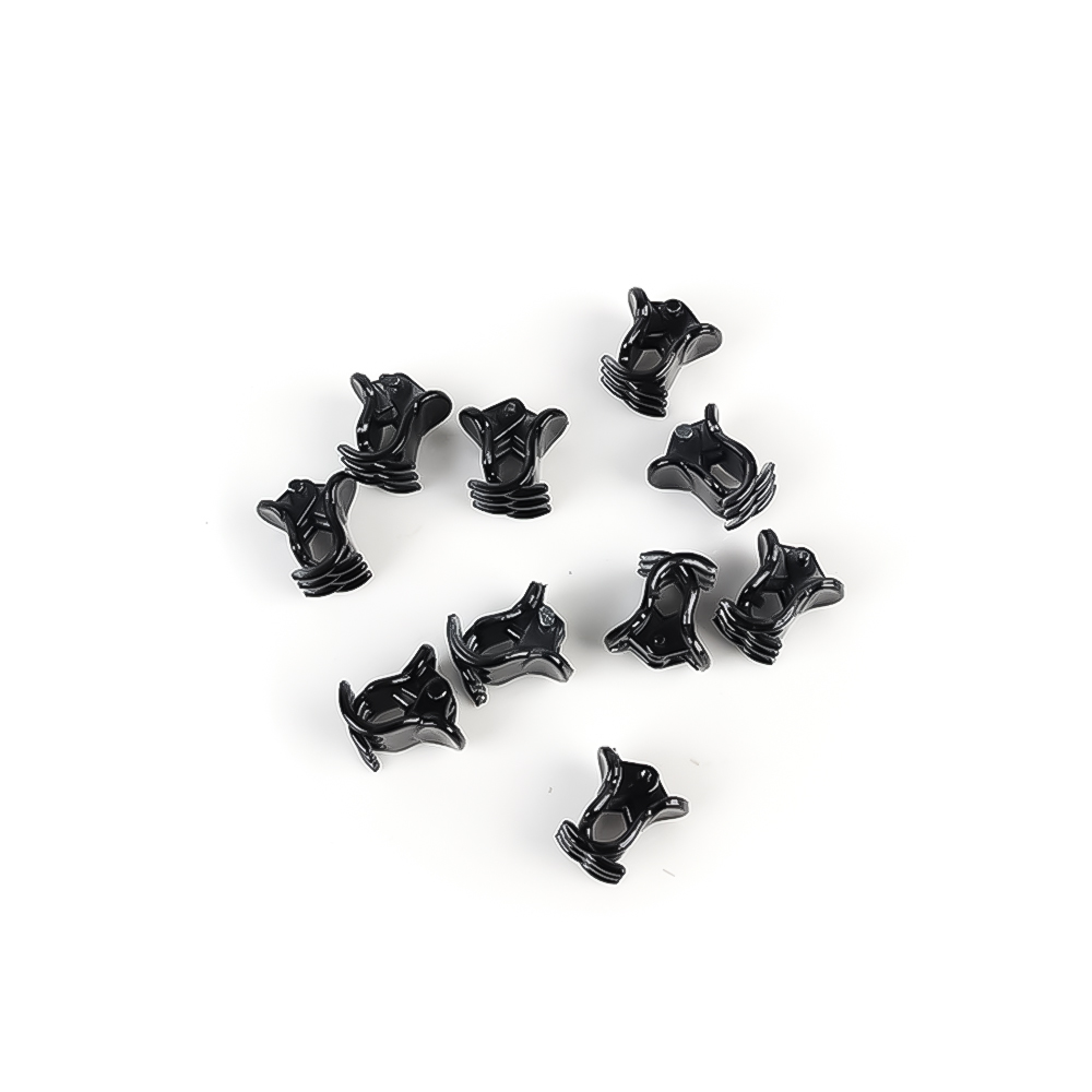 10pcs/set Small Hair Claw Clips for Women Girls Black Brown Transparent Plastic Mini Claws Hairclip Clamp Kid Hair Accessories: XS / black