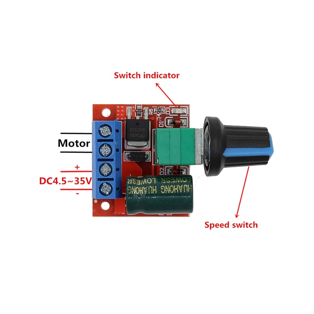 Dc 4.5V-35V 5A 20Khz Led Pwm Dc Motor Controller Speed Control Dimmen Max 90W