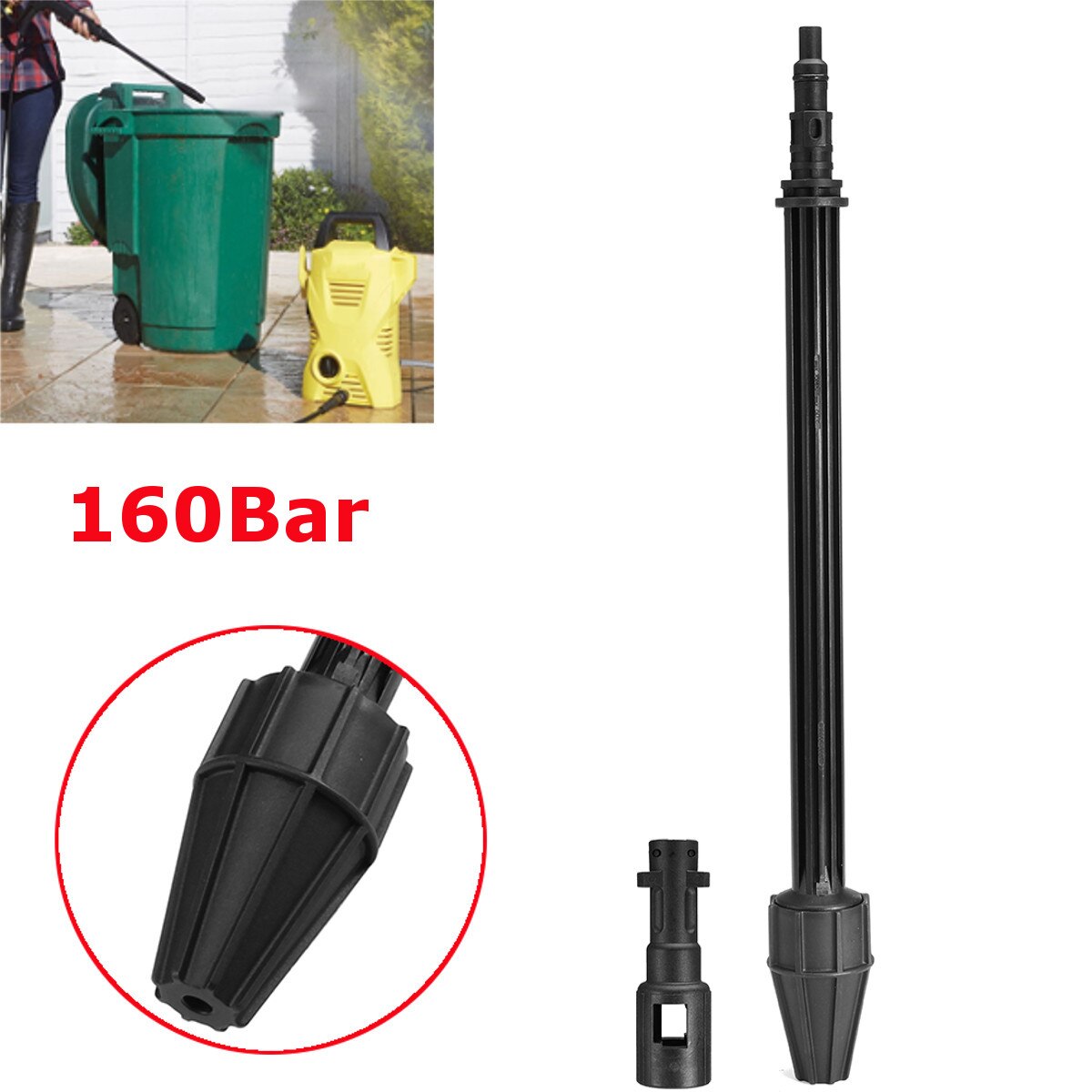 Pressure Washer Wand Tip Car Washer Rotating Turbo Lance Nozzle Tip for Karcher K2 K3 K4 High Pressure Washers