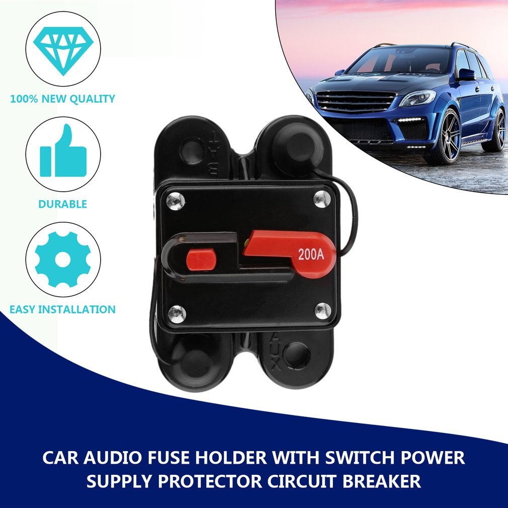 Optional Car Audio Inline Circuit Breaker Fuse 50A 60A 80A 100A 125A 150A 200A 250A for 12V Protection SKCB-01-100A .