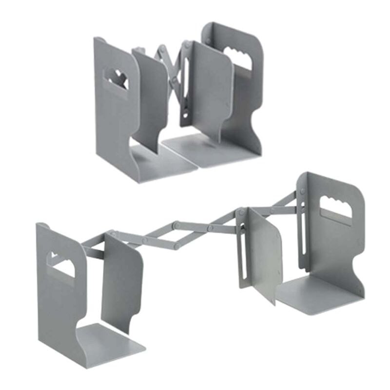 2 IN 1 Adjustable Book Holder Bookends with Pen Holder Students Desk Magazine File Holder Organizer Office Stand Rack Save space