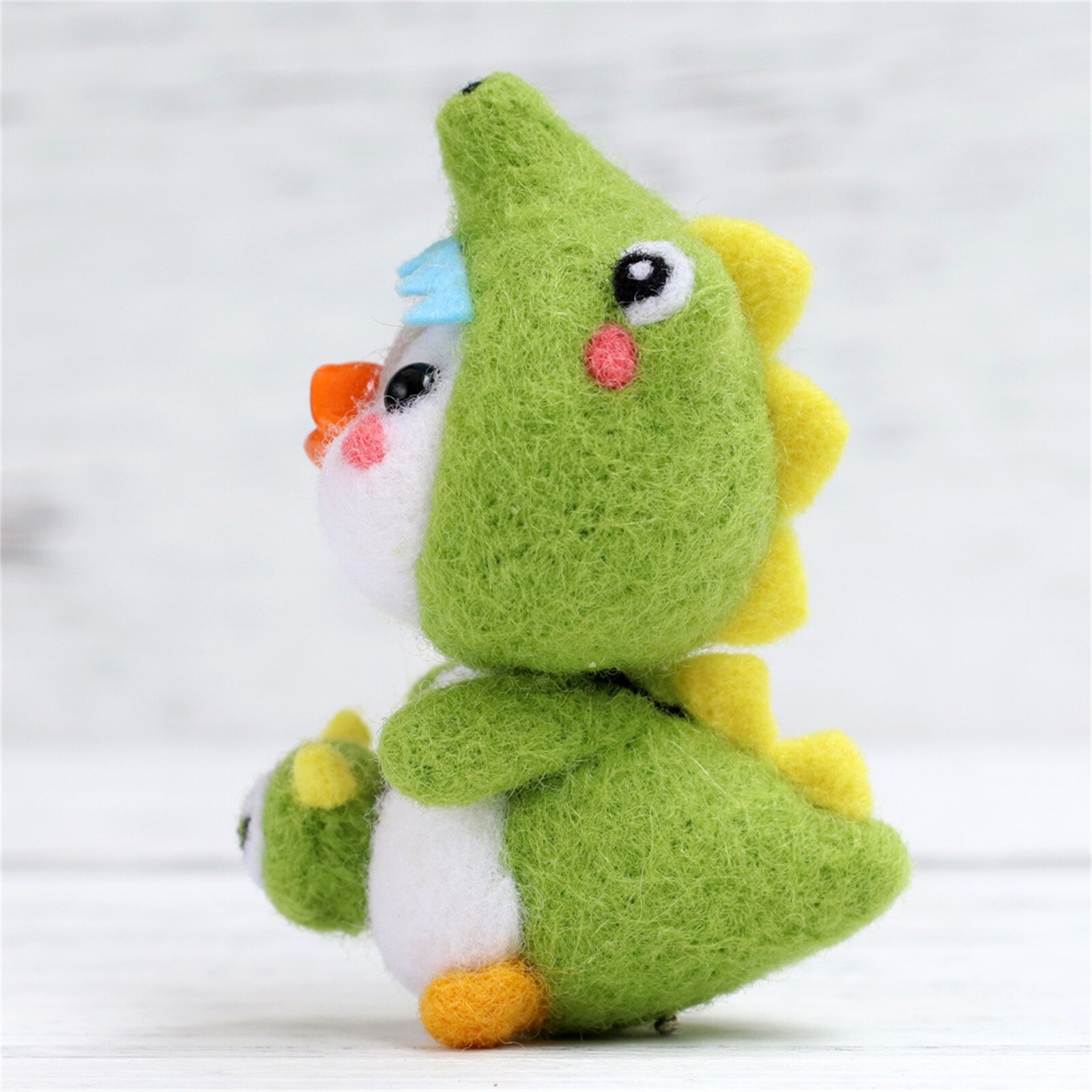 Cute Penguin z czapka w kształcie zwierzęcia Shiba Dinosaur wełna filc rękodzieło Diy nie wykończone Poked zestaw zestaw do rękodzieła dla igły torba materiałowa zestaw