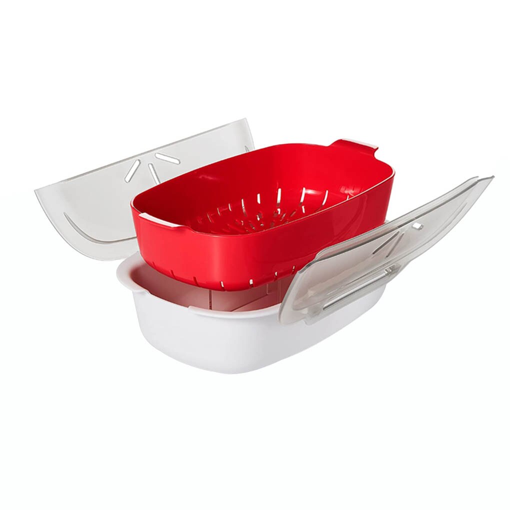 Tastless Microwave Steamer Removble Microwavable Food Cooker Home Kitchen Food Container