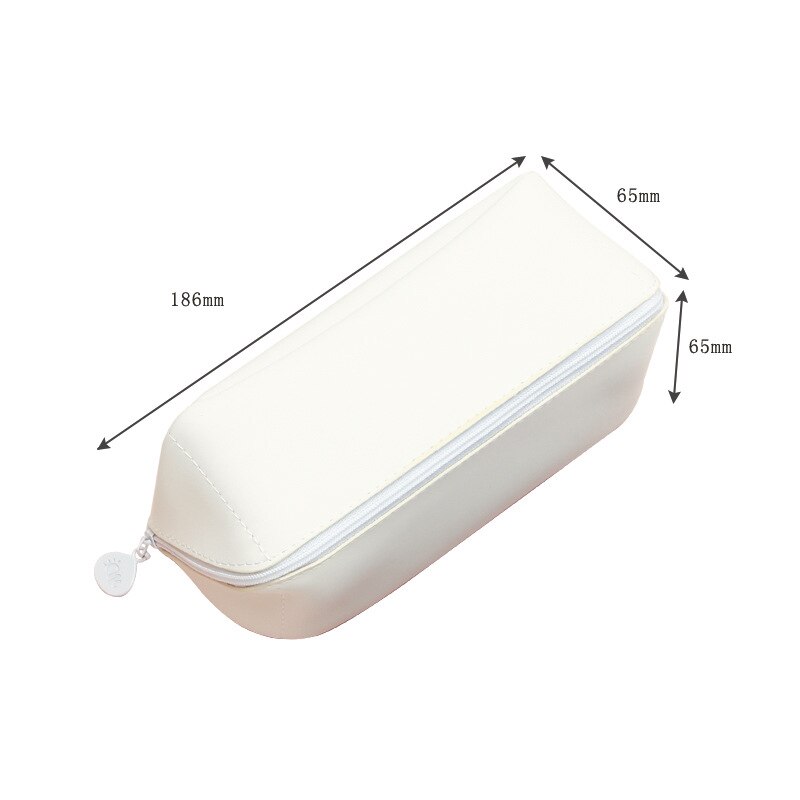 Kawaii Pencil Cases Large Capacity Pencil Case School Supplies PU Leather Stationery Cute Pen Case For School Cool Pencil Bags: white