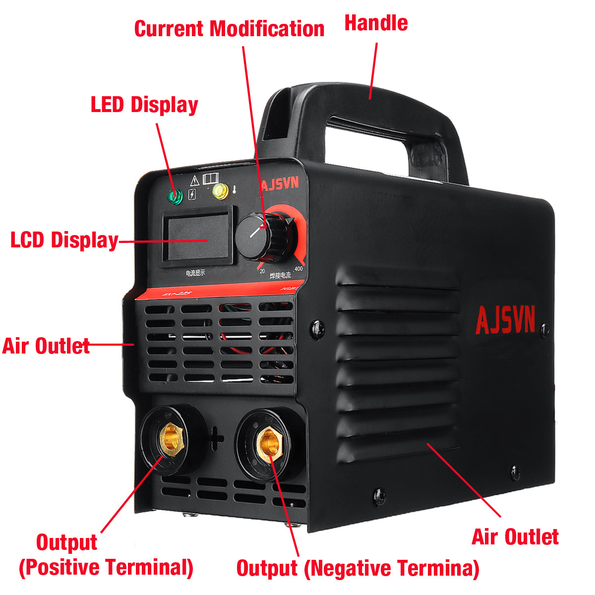220V welding inverter 20A-225A 4200W Handheld IGBT Inverter Arc Digital Display Mini Portable Welding Tool