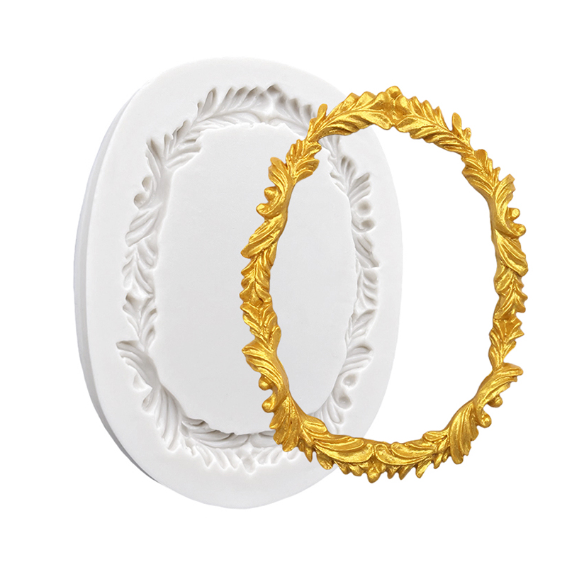 Photo Frame Mirror Silicone Mold Resin Tools Sugarcraft Cupcake Baking Mold Fondant Cake Decorating Tools: WHITE