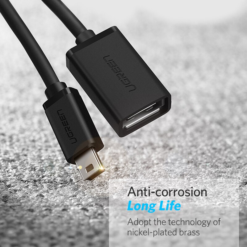Ugreen Usb Adapter Mini Usb 2.0 Naar Usb Otg Kabel Voor MP3 MP4 Harde Schijf Digitale Camera Pc Gps Hdd otg Adapter Mini Usb Adapter