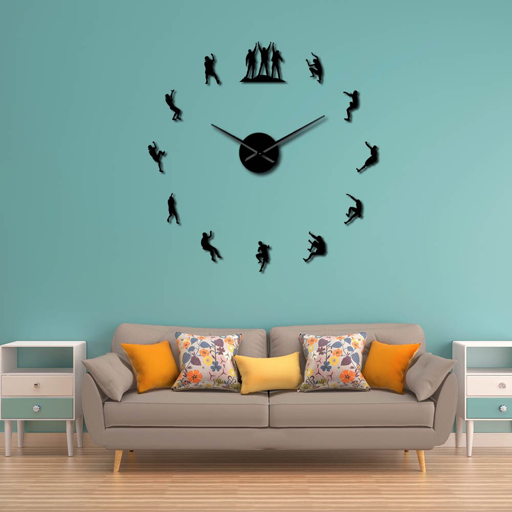 Horloge murale 3D effet miroir d&#39;escalade, de Sport d&#39;escalade, grande horloge murale suspendue, pour lui