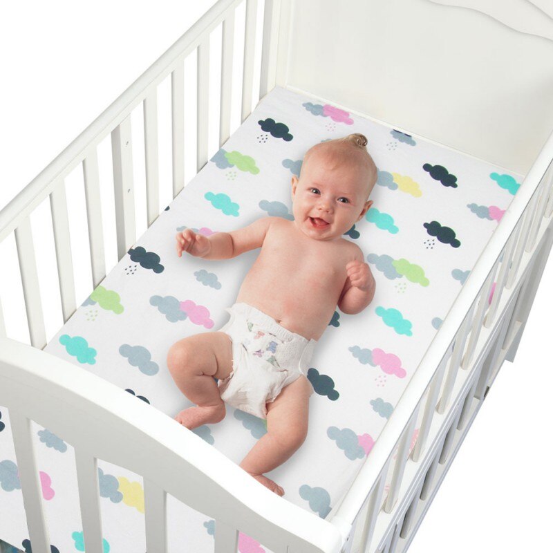 Vugge ark spædbarn baby pige dreng ark geometriske træ monteret vugge ark toddler seng madrasser standard madras