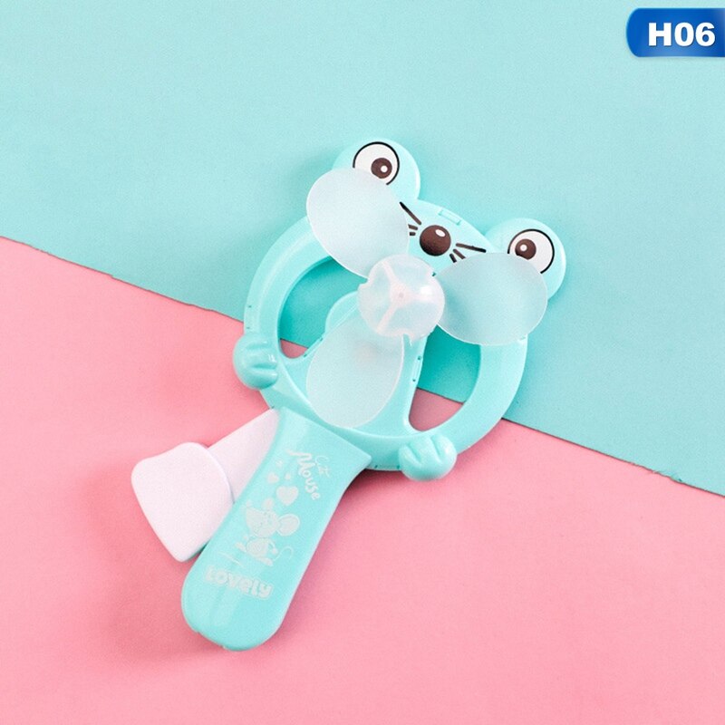 1PC Kids Mini Portable Cartoon Cubs Hand Pressure Fan Page Manual Handheld Summer Mini Cooling Air Conditioner for Children: 6