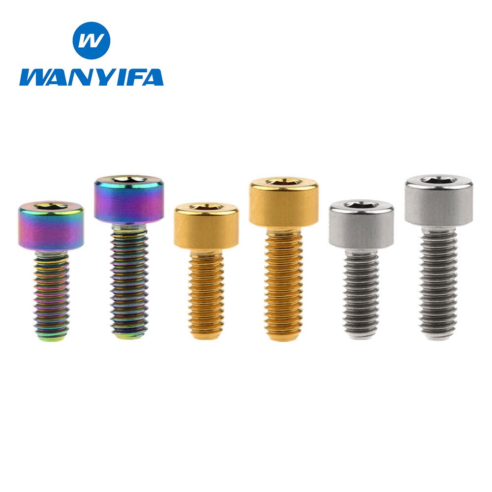 1Pcs Titanium Bolt M4x10 12 15mm Standard Head DIN912 Inner Hexagon Titanium Bicycle Stem Screws for Bike Parts
