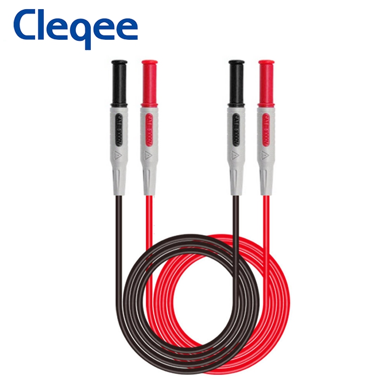 Cleqee P1032 Multimeter Test Kabel Spuitgiet 4Mm Banaanstekker Test Lijn Rechte Gebogen Test Kabel