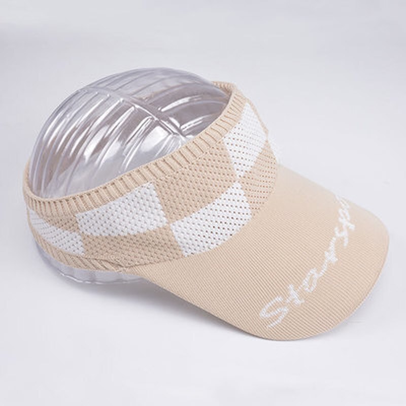 Summer Hat Outdoor Baseball Cap Sports Empty Top Hat Letter Breathable Lengthened Eaves Knitted Sun Hat Female Hat Women: 06