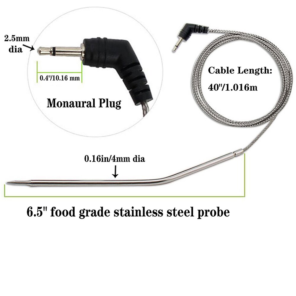 1Pcs EAAGD Waterproof Thermometer Hybrid Probe Replacement for Thermopro Wireless Remote Digital Cooking Food Meat Thermometer