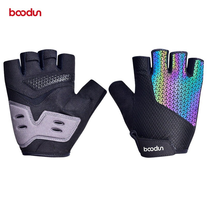 Boodun Summer Colorful Men Women Cycling Gloves Half Finger MTB Gloves Shockproof Breathable Road Mountain Bike Bicycle Gloves