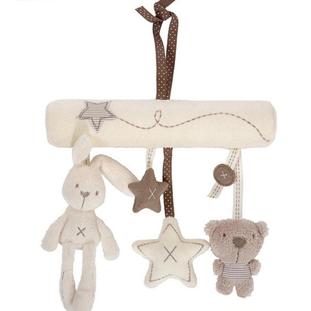 Baby Comfort Toy Cartoon Animal Music Baby Rattle Hanging Bed Bell Baby Stroller Hanging Bell Baby Cotton Rattle hand Bell : A