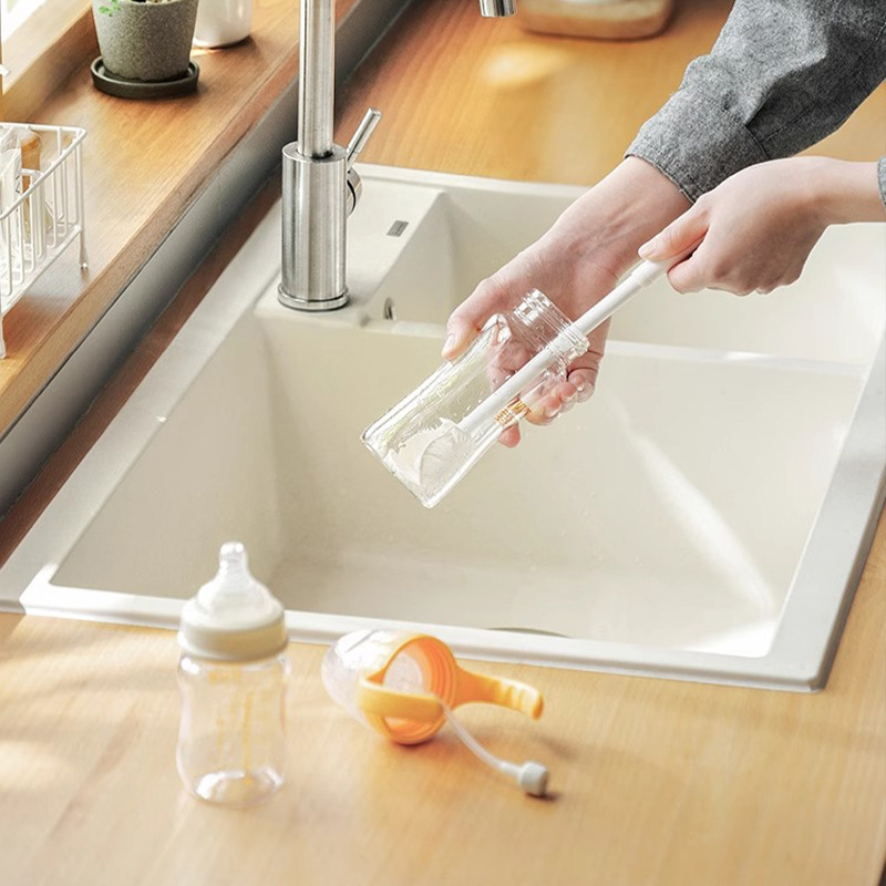 Spazzola flessibile Spazzole per lavaggio bottiglie di latte Spazzole per tazze pieghevoli Manico lungo Spazzola per pulizia tazza isolante Strumento per la pulizia della cucina