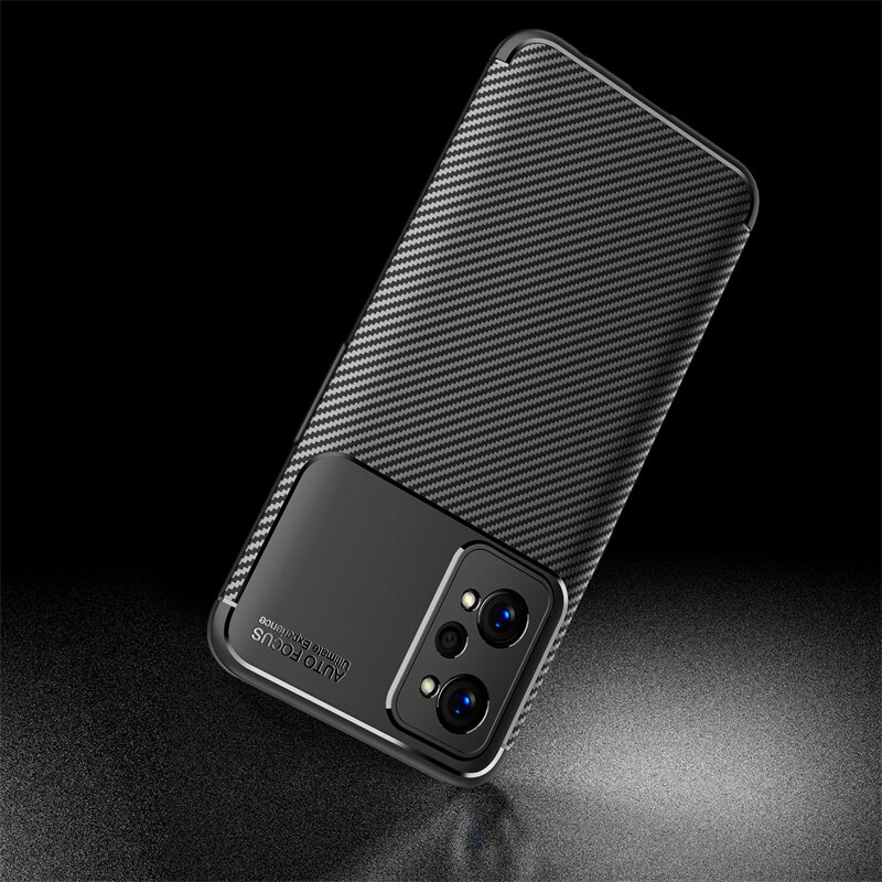 Voor Realme Gt Neo2 Case Carbon Fiber Patroon Shockproof Bumper Armor Terug Soft Tpu Cover Realmi Gt Neo 2 5G Beschermen Funda 6.62''