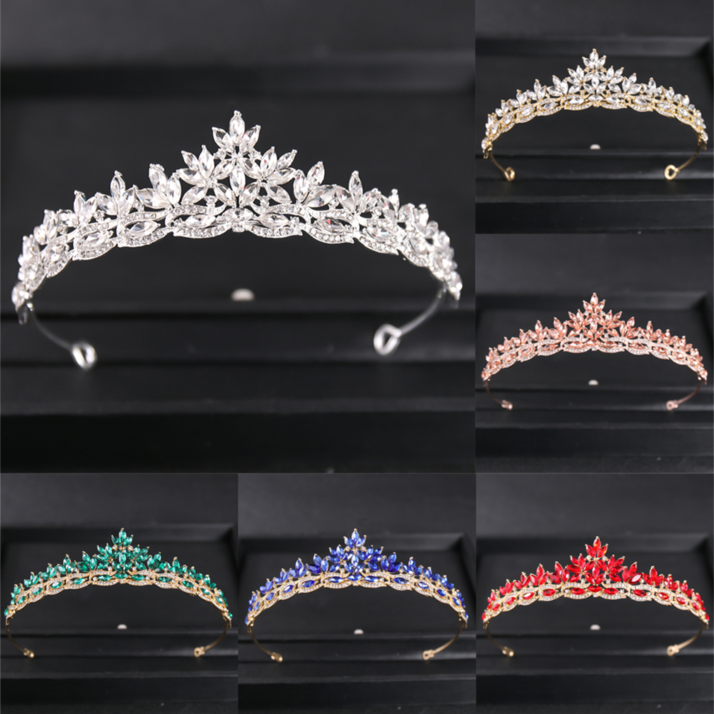 Barokk luksus rhinestone brudekrone tiara sølvbelagt krystall ball diadem kroner pannebånd bryllup hårtilbehør smykker