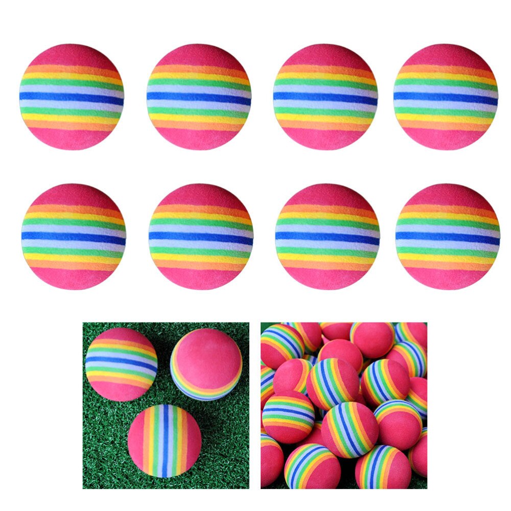 8 stücke 42mm Regenbogen EVA Schaum Ball Golf Praxis drinnen-Ausbildung Hilfe Weiche Golf Ausbildung Ball (Bunte)