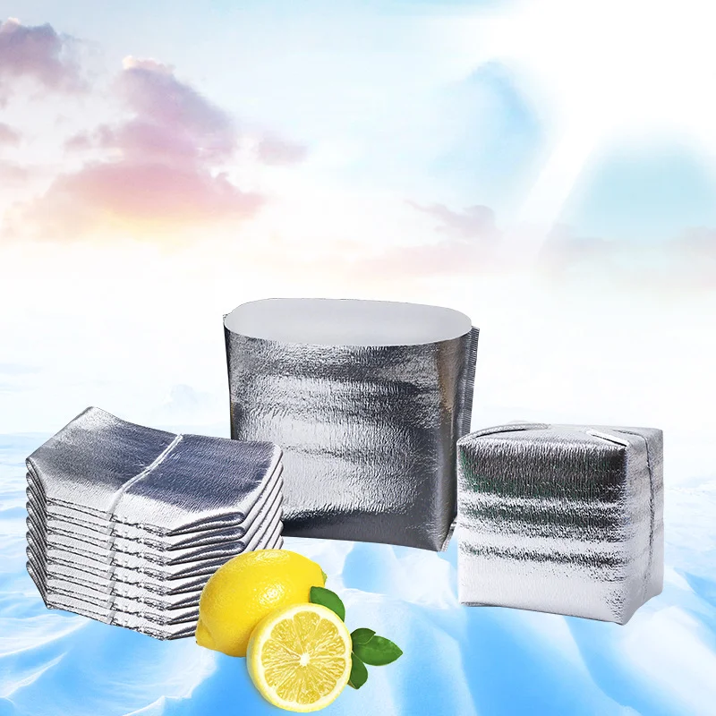 10 kpl alumiinifoliolla eristetty ruokasäilytys jääpussi piknikpussit lämpöjäähdytin uudelleen käytettävä lounas välipala bento piknik & kylmäpussi