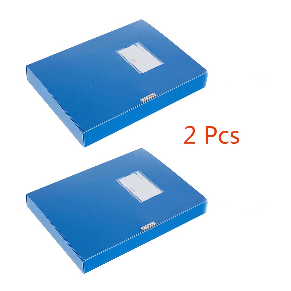 A4 Business Files Folder Organizer Lightweight Portable 3.5cm/5.5cm Storage Bag Document File Box Blue File Box
