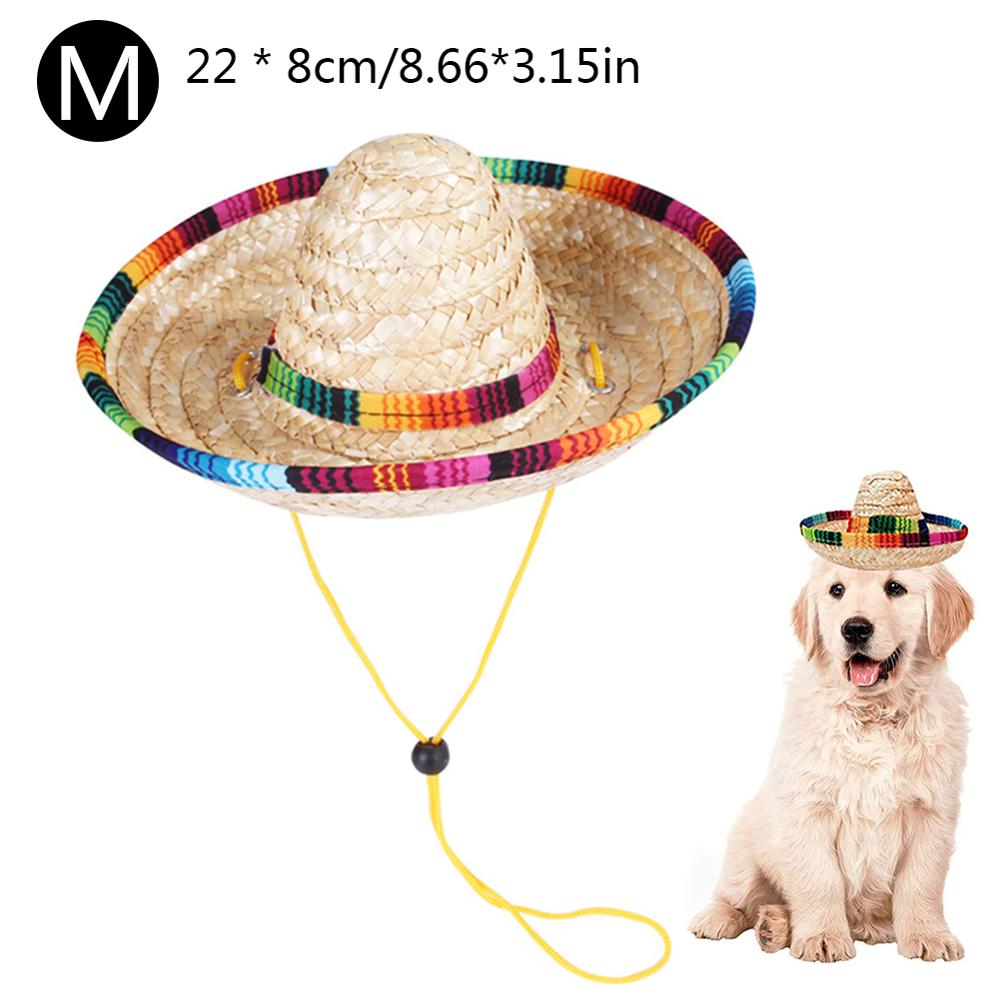 Sombrero de paja para perros de compañía Mini , Sombrero para el sol para gatos, sombreros de paja para en la playa, Sombrero de Estilo Hawaiano para perros Accesorios divertidos