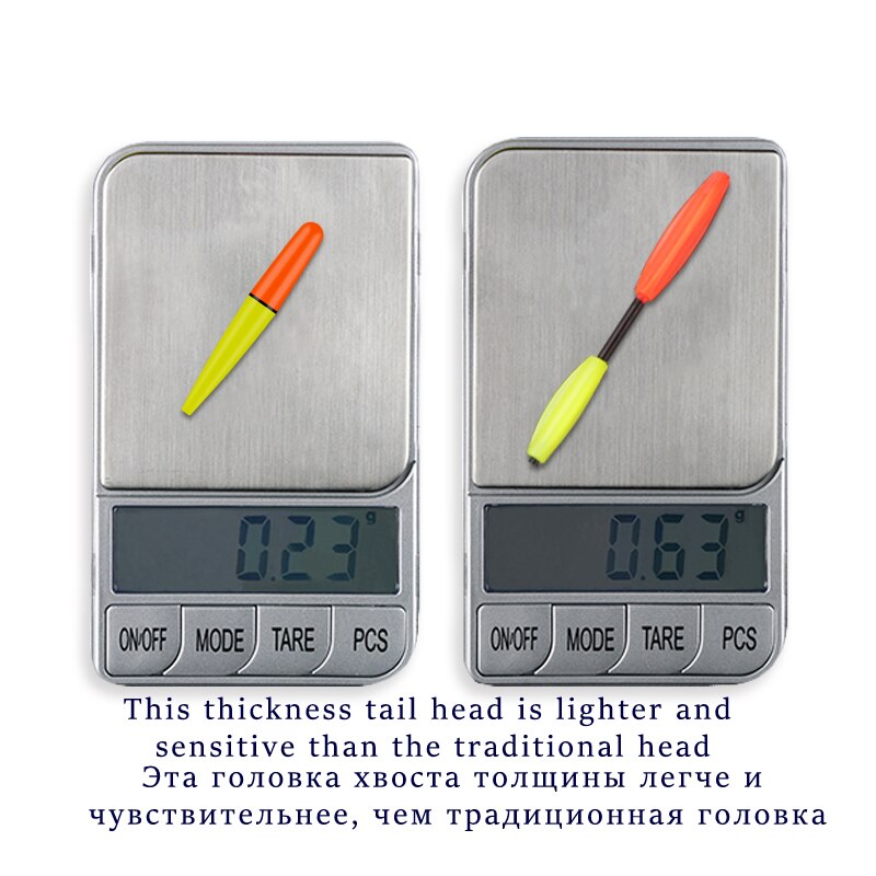 Floats Tail Eye-Catching Head Beans Moveable DIY Trasparent Sensitive Visualable Fishing Tools Tackle Accessories