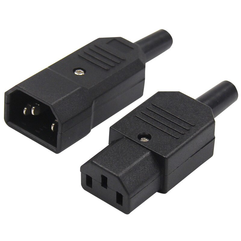 IEC Gerade Kabel Stecker Stecker 10A 250V Schwarz weibliche und männliche Stecker Kabelmontage Power Stecker 3 pin AC Buchse