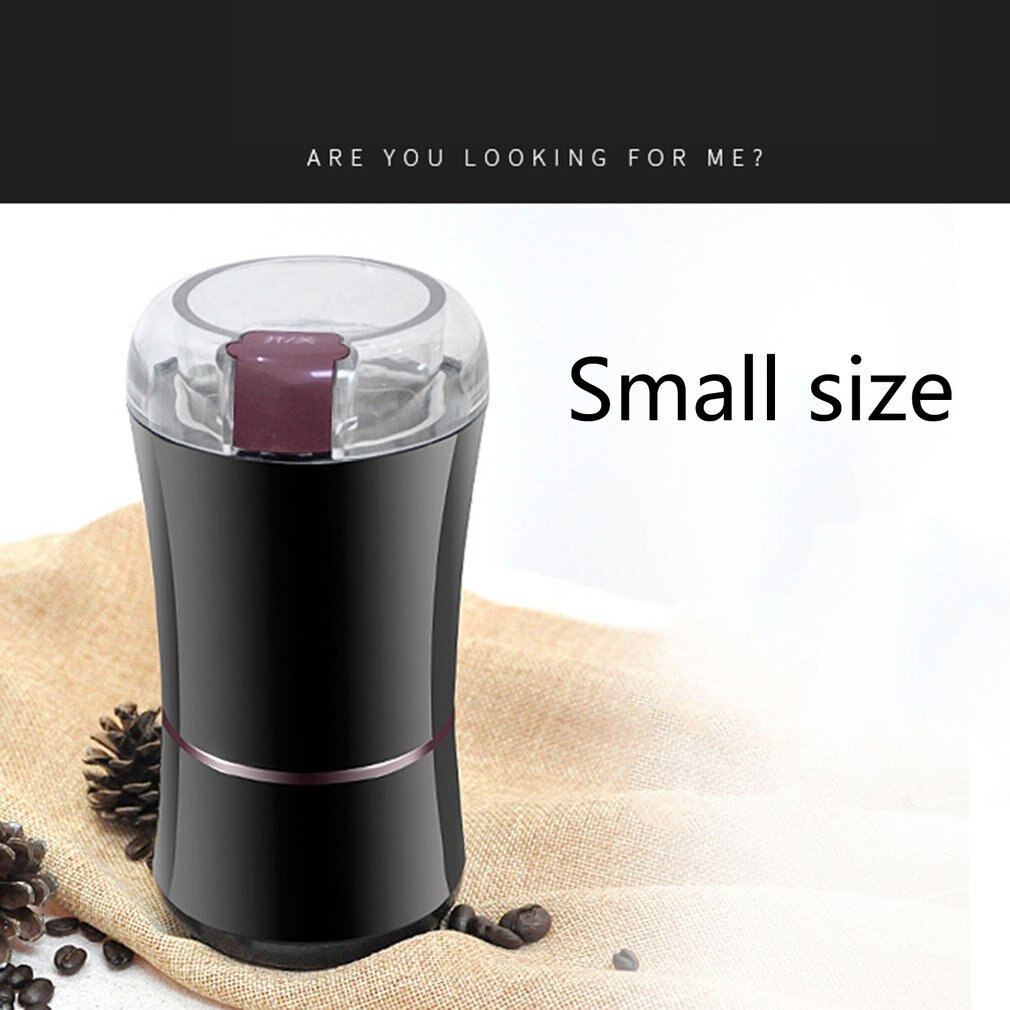 Mini Electric Coffee Grinder Mini Kitchen Salt Pepper Grinder Powerful Beans Spices Nut Seed Coffee Bean Dry Grinding Home Use: Black