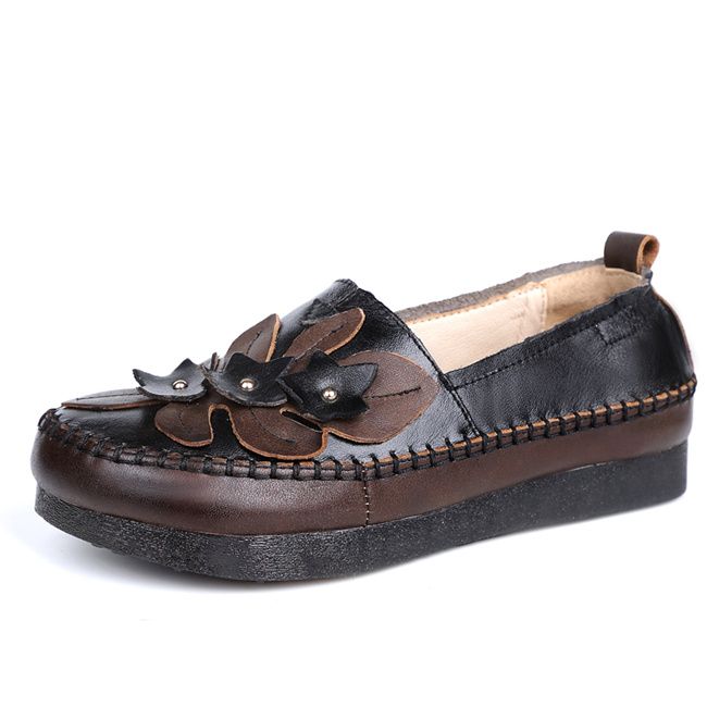 AARDIM-chaussures en cuir véritable pour femmes, chaussures tendance à la palatine mignon, style rétro, mocassins, collection automne sans lacet: 2 / 5