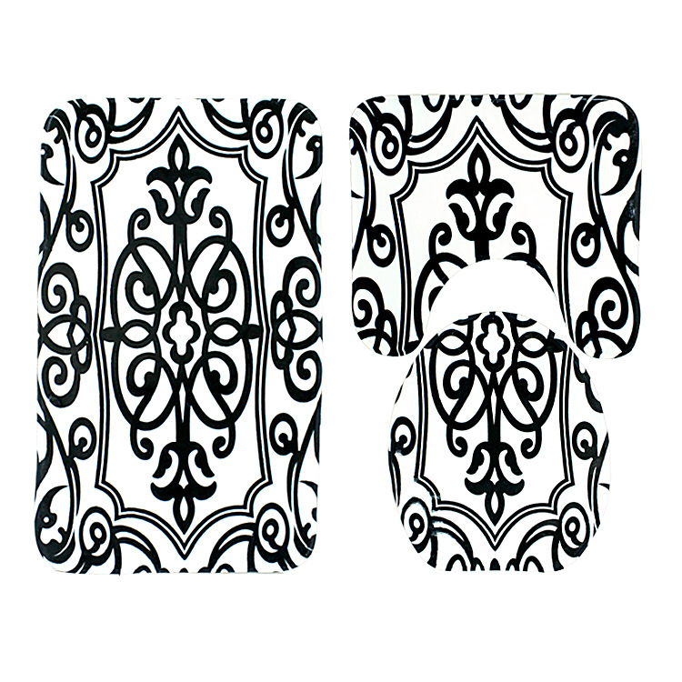 3 pcs Set Tiger Skin Leopard Print Bathroom Mat Set Toilet Cover Flannel Soft Seat Lid Cover Pedestal Rug Carpet